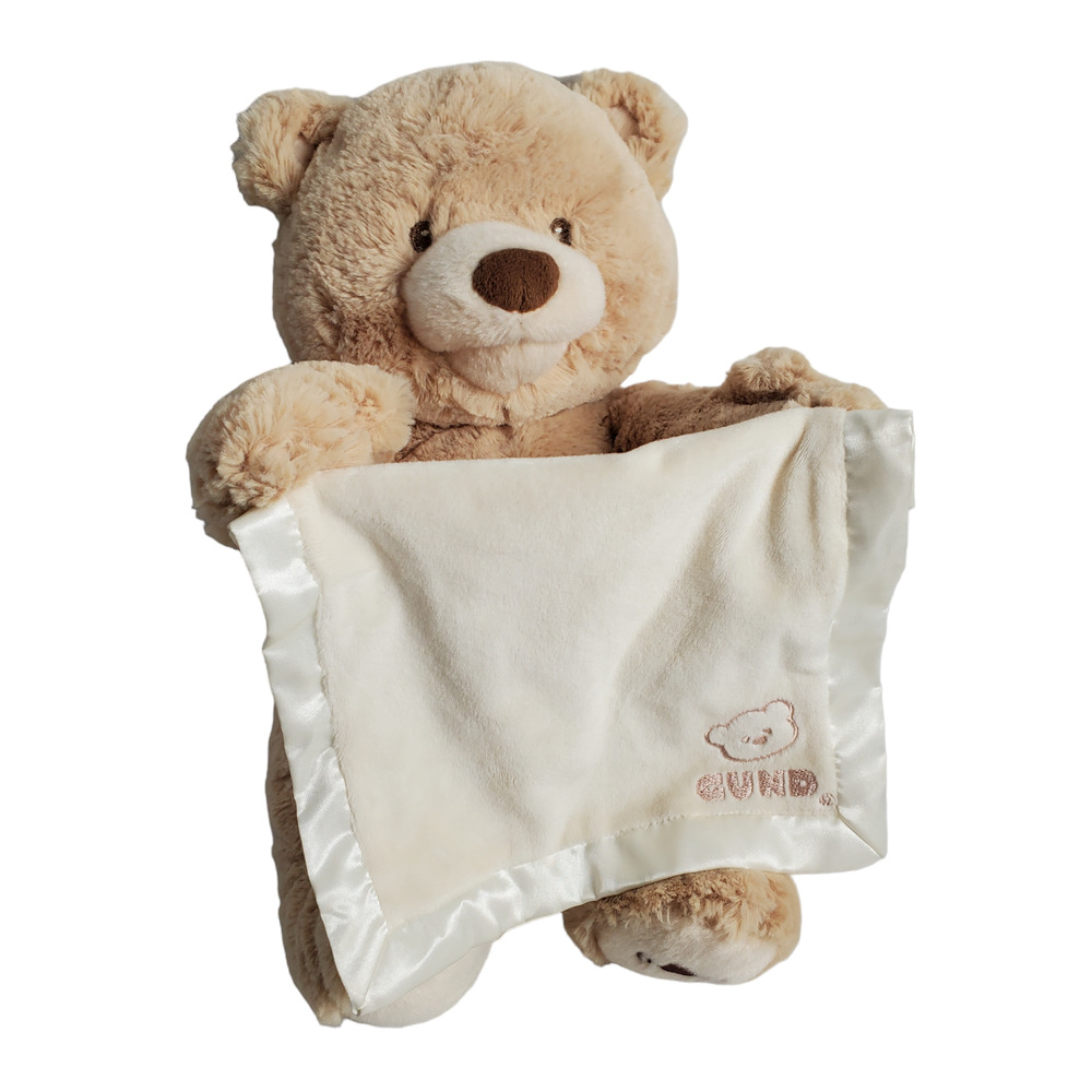 Baby Gund Peak A Boo Bear Plush Stuffed Animal Sound 14"